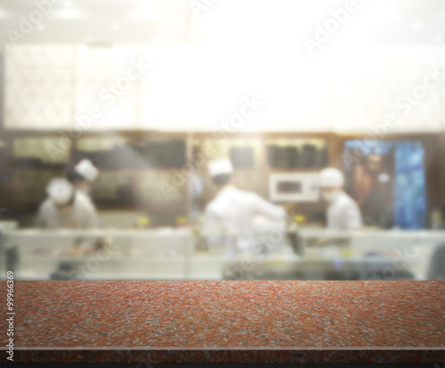 Table Top And Blur Interior of of Background