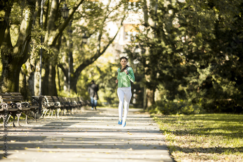 Young woman running in the park