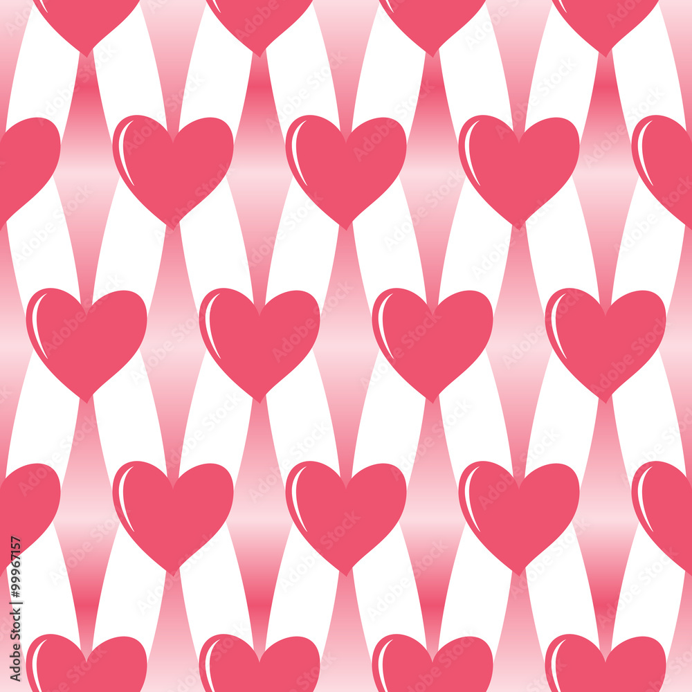 Seamless romantic pattern with hearts