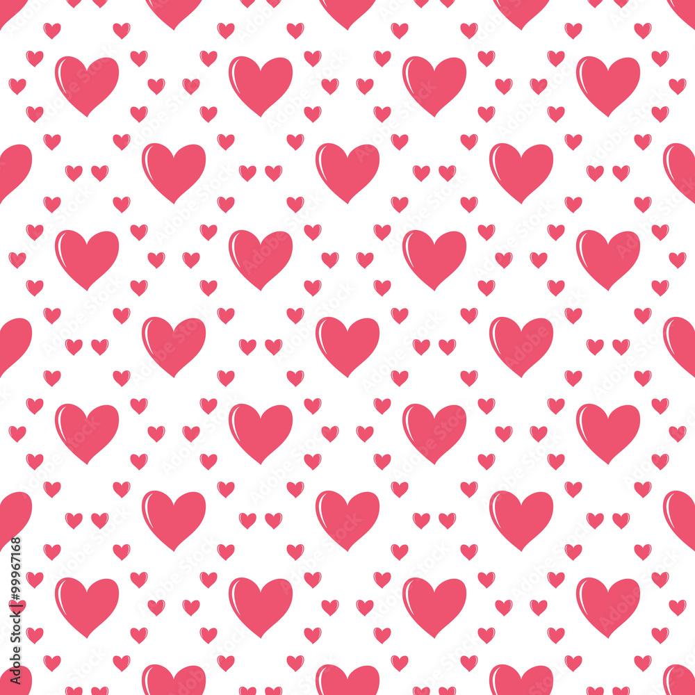 Seamless romantic pattern with hearts