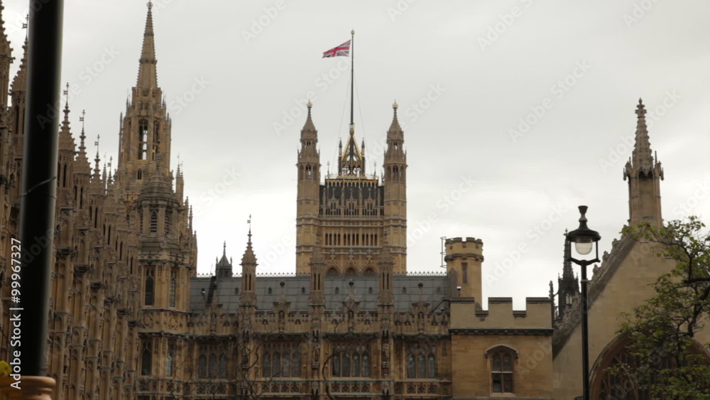Westminster Palace with the Union Jack above. Westminster Palace with the Union Jack above.