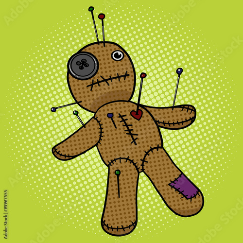 Voodoo Doll pop art style vector illustration