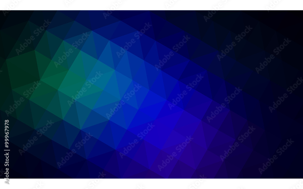 Fototapeta premium Multicolor dark green, blue polygonal design illustration, which consist of triangles and gradient in origami style.