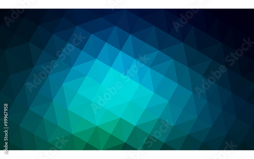 Multicolor dark green, blue polygonal design illustration, which consist of triangles and gradient in origami style.