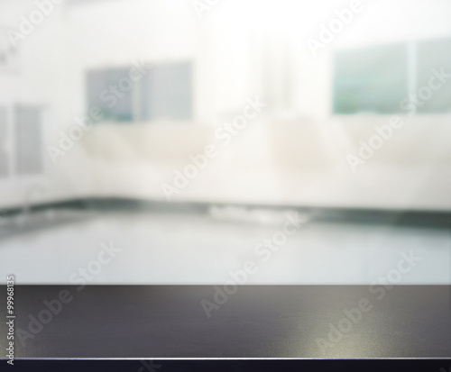 Table Top And Blur Interior of Background