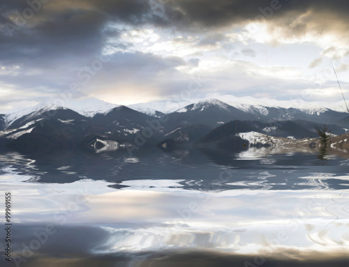 Fototapeta Naklejka Na Ścianę i Meble -  winter calm mountain landscape