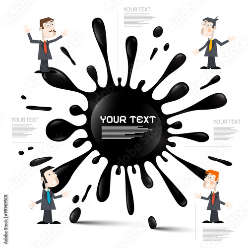 Vector Infographic Layout with Blot - Splash and Businessmen or Teachers on White Background