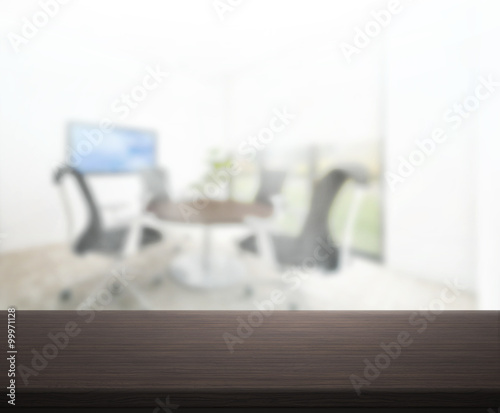 Table Top And Blur Office of Background