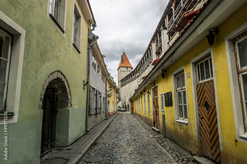Views of the narrow streets in the old Tallinn .Estonia.