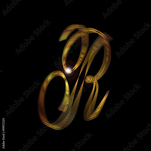 Letter R In Gold