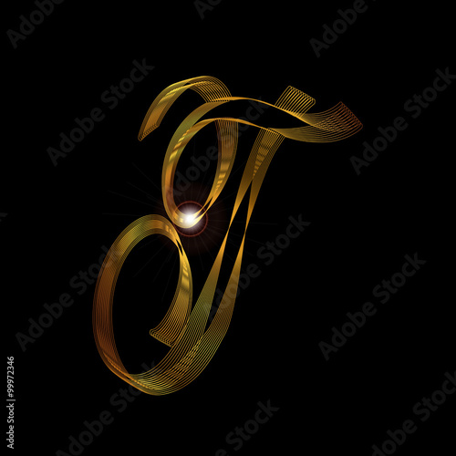 Letter T In Gold