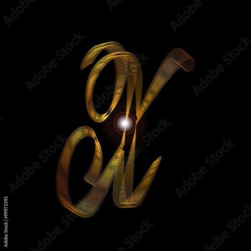 Letter X In Gold