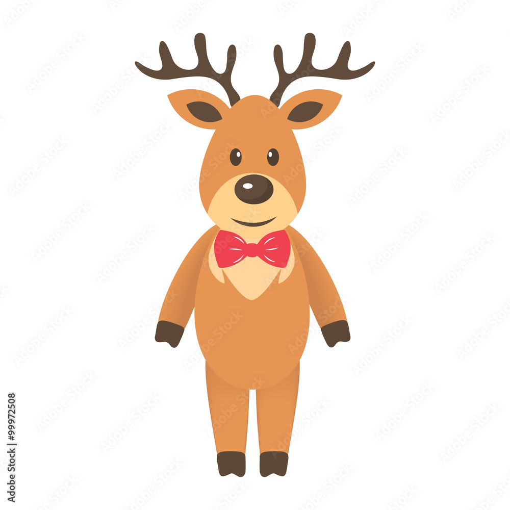 deer with tie on a white background deer with tie on a white background