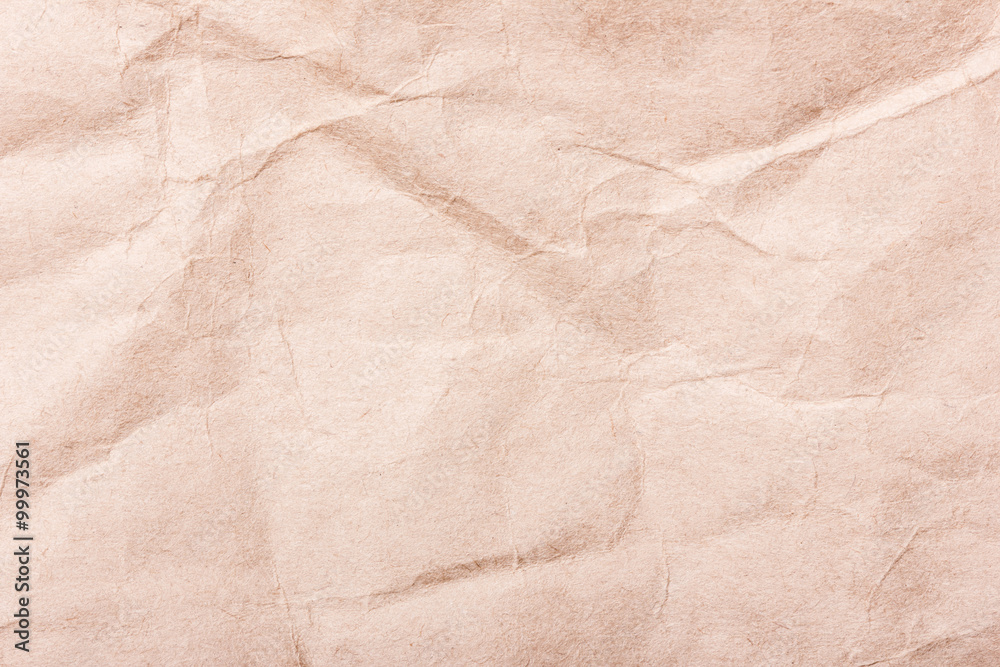 Fototapeta premium Crumpled retro brown paper texture.
