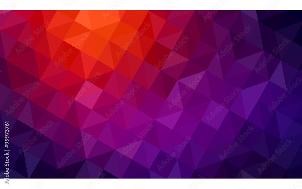 Multicolor dark pink, red, orange polygonal design illustration, which consist of triangles and gradient in origami style.
