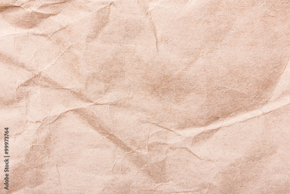 Fototapeta premium Crumpled retro brown paper texture.