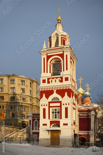  The bell tower of the Znamensky Monastery near Kremlin at stree