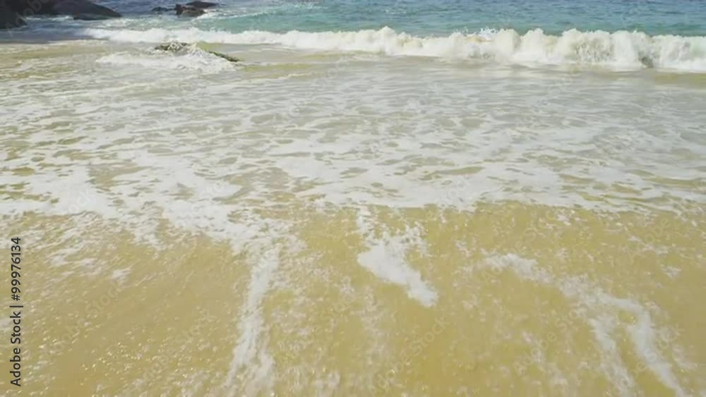 Slow motion of waves ebbing and flowing on a Rio beach. Slow motion of waves ebbing and flowing on a Rio beach.