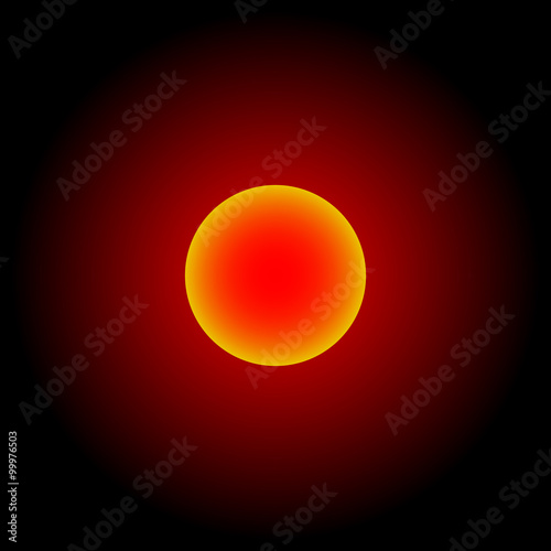Red shinning sun