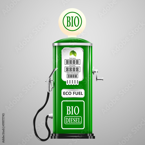 Eco fuel, vintage bio diesel pump.