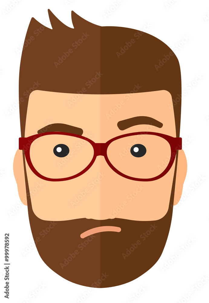 Envious man in glasses. Envious man in glasses.