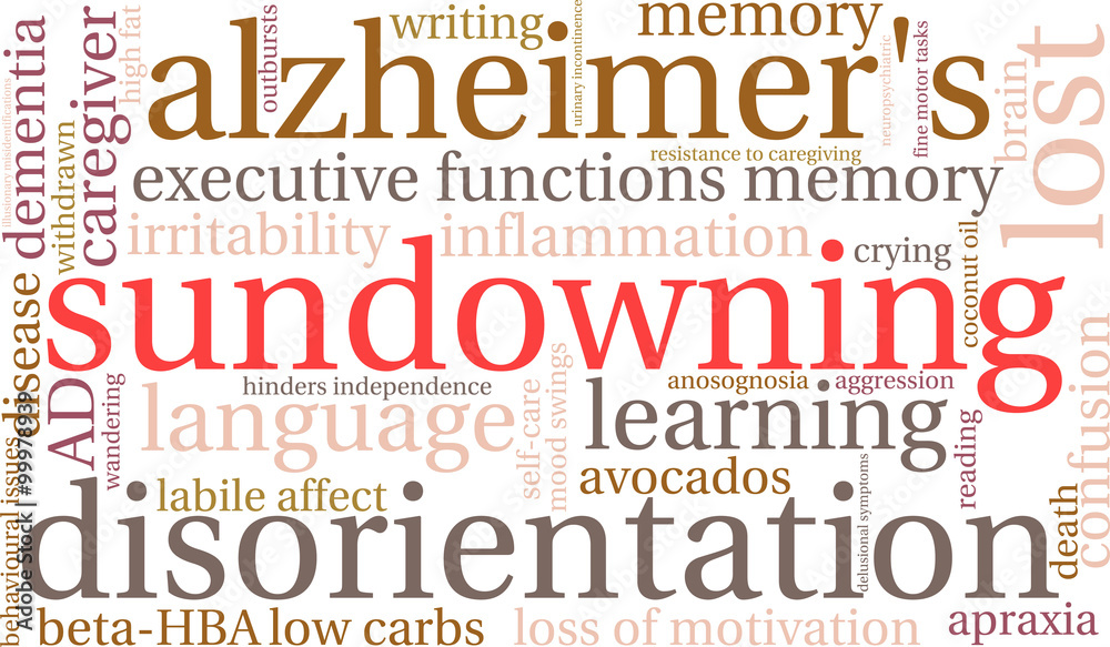 Fototapeta premium Sundowning Word Cloud