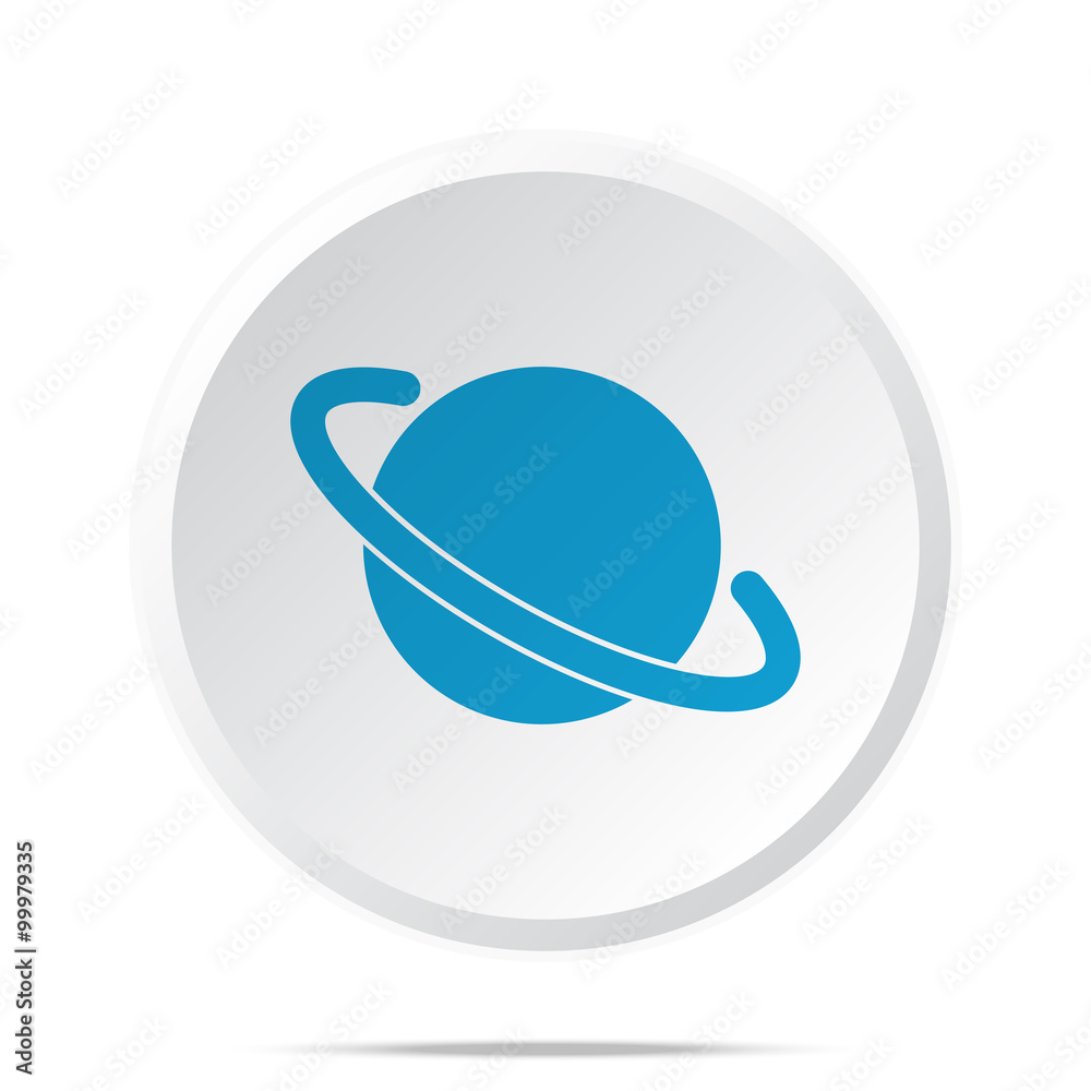 Flat blue Jupiter Icon icon on circle web button on white Flat blue Jupiter Icon icon on circle web button on white