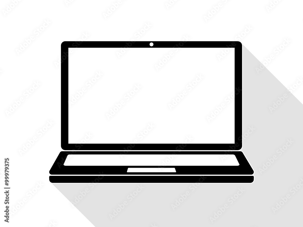 3D Flat Laptop Icon 3D Flat Laptop Icon