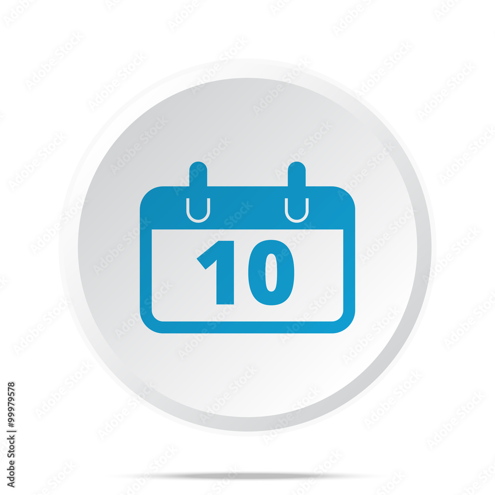 Flat blue Calendar icon on circle web button on white Flat blue Calendar icon on circle web button on white