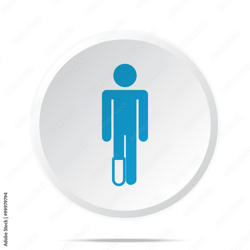 Flat blue Foot icon on circle web button on white Flat blue Foot icon on circle web button on white