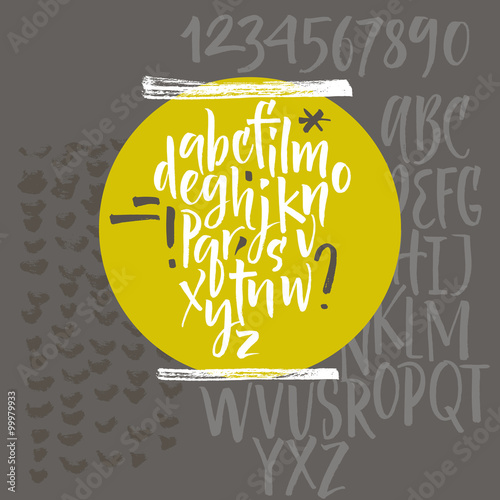 Vector alphabet. Hand drawn letters. Letters of the alphabet written with a brush.