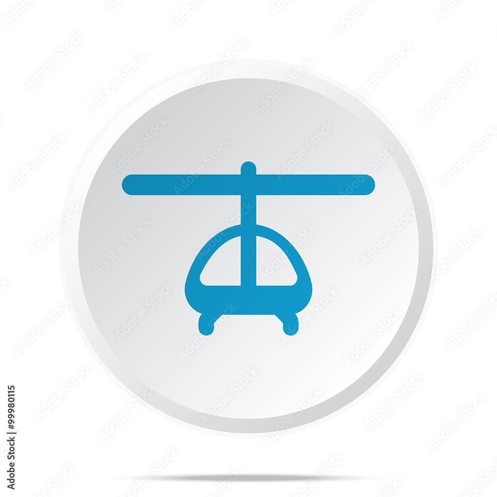 Flat blue Helicopter icon on circle web button on white Flat blue Helicopter icon on circle web button on white