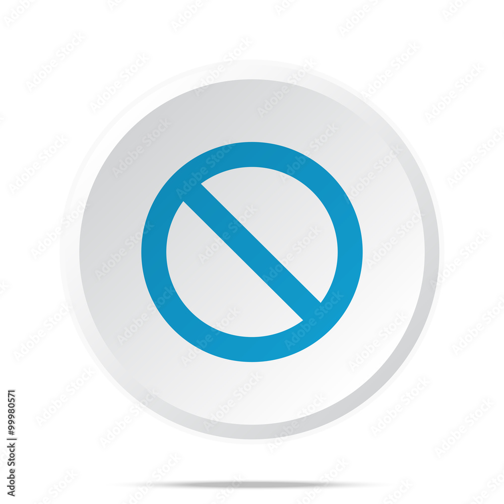 Flat blue Forbidden icon on circle web button on white Flat blue Forbidden icon on circle web button on white