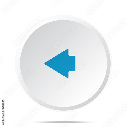 Free Download Flat blue Arrow Left icon on circle web button on white - GFXLoad