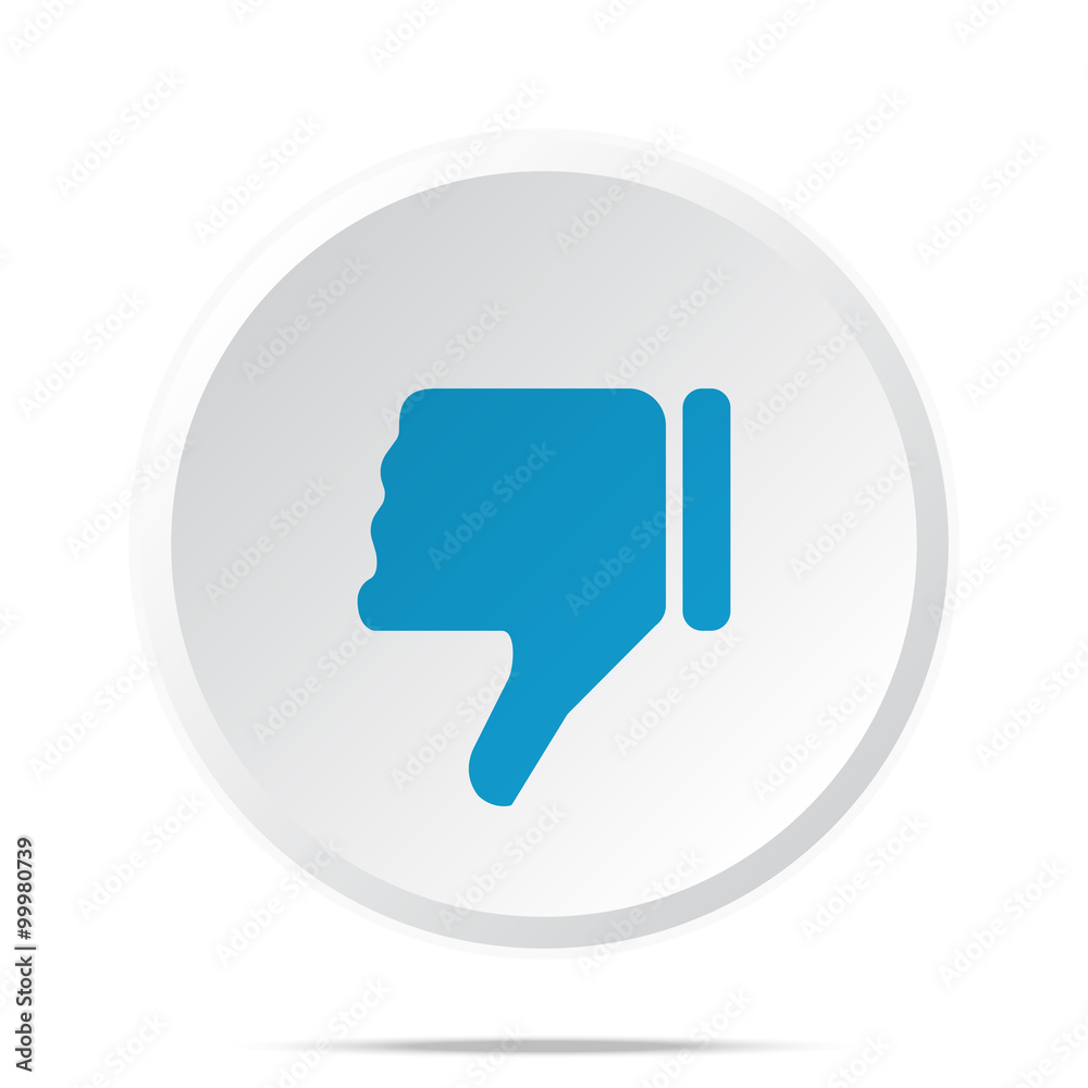 Flat blue Thumb Down icon on circle web button on white Flat blue Thumb Down icon on circle web button on white