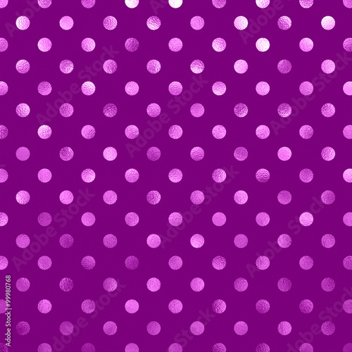Deep Orchid Purple Violet Metallic Foil Polka Dot Pattern Swiss