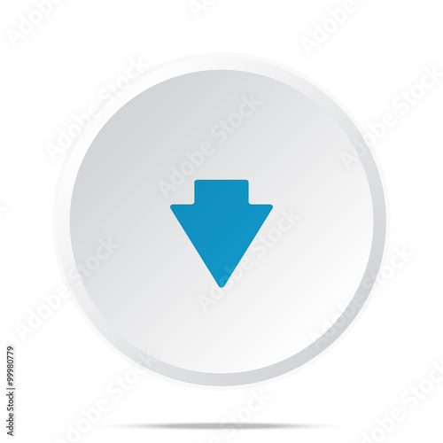 Free Download Flat blue Arrow Down icon on circle web button on white - GFXLoad