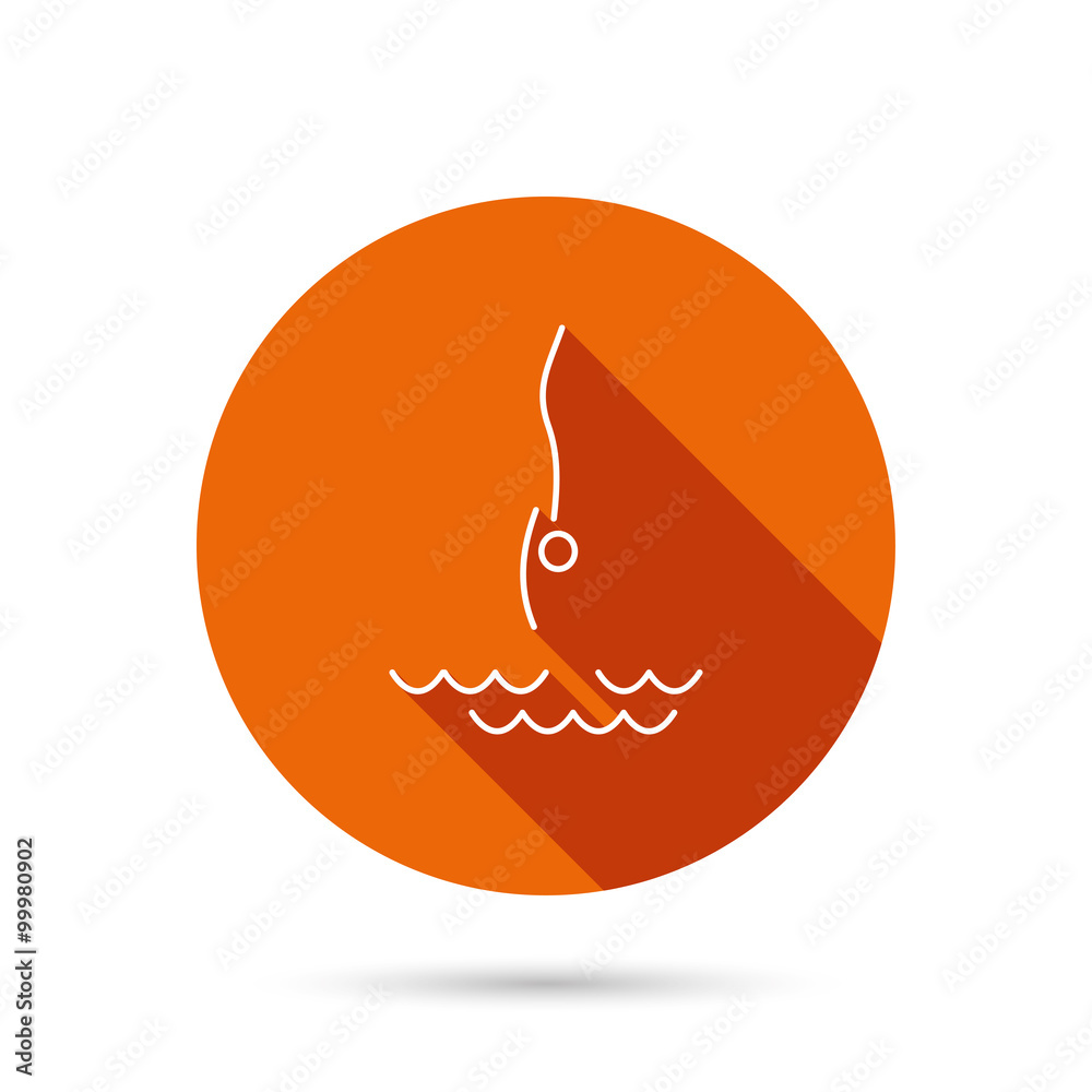 Diving icon. Jumping into water sign. Diving icon. Jumping into water sign.