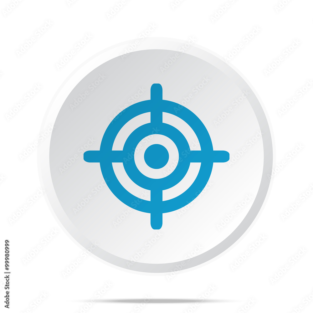 Flat blue Target icon on circle web button on white Flat blue Target icon on circle web button on white