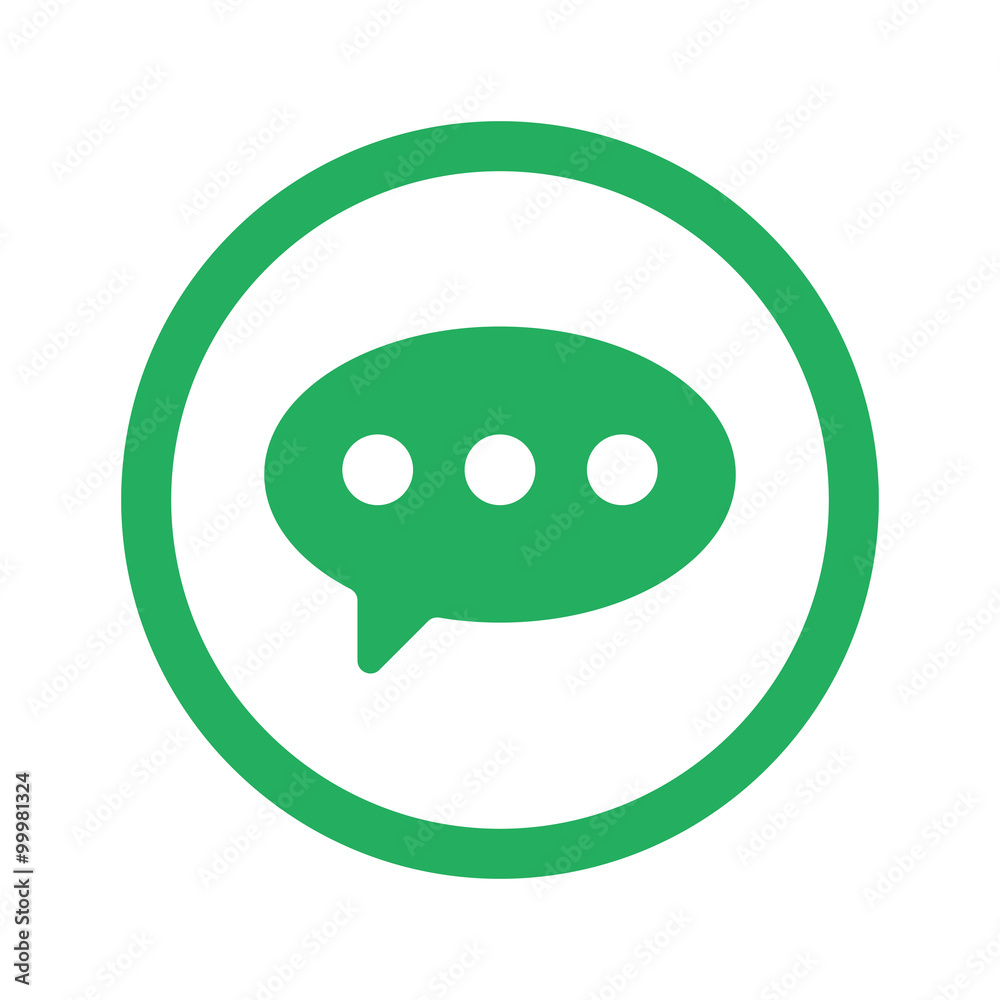Flat green Comment icon and green circle Flat green Comment icon and green circle