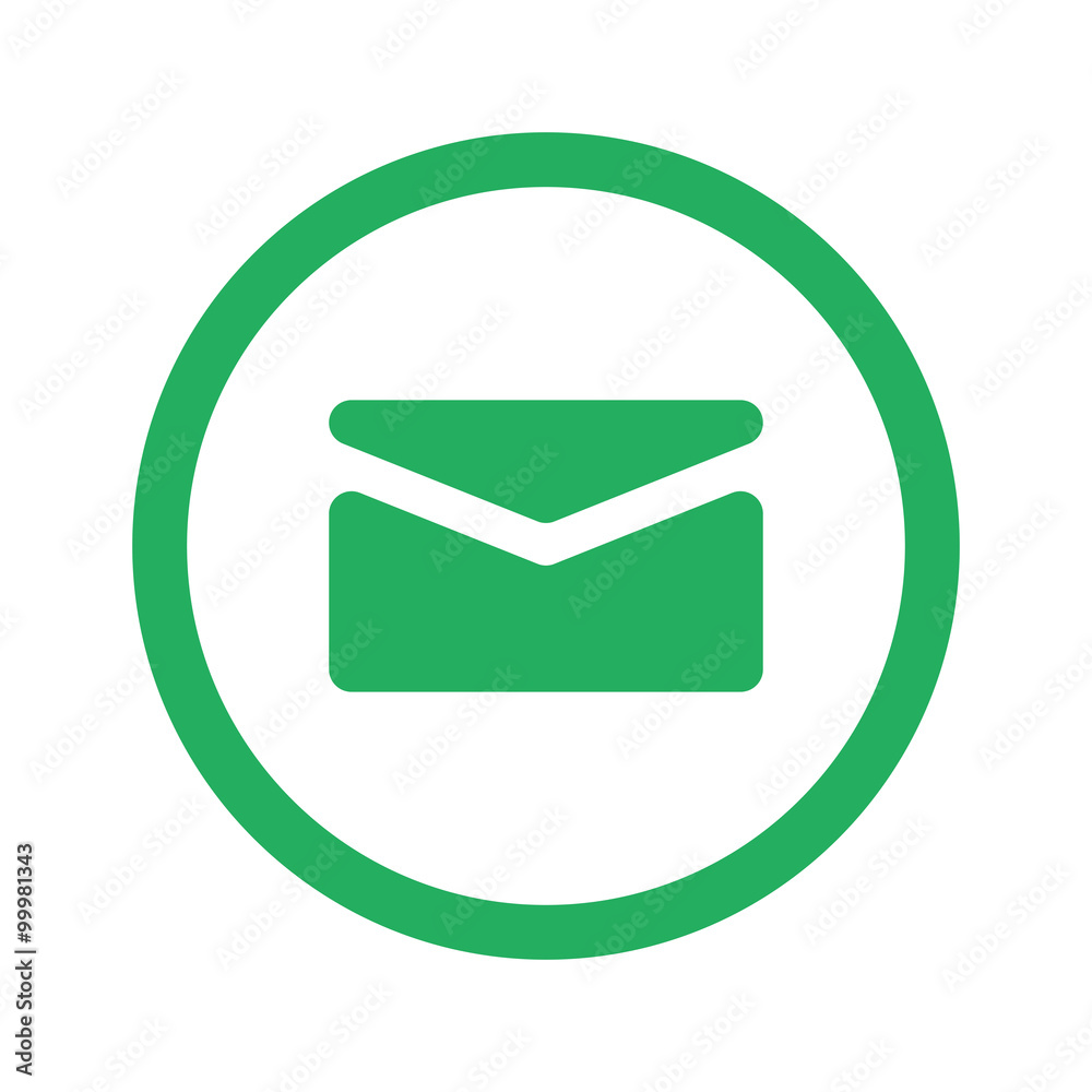 Flat green Mail icon and green circle Flat green Mail icon and green circle