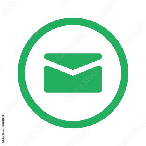 Flat green Mail icon and green circle