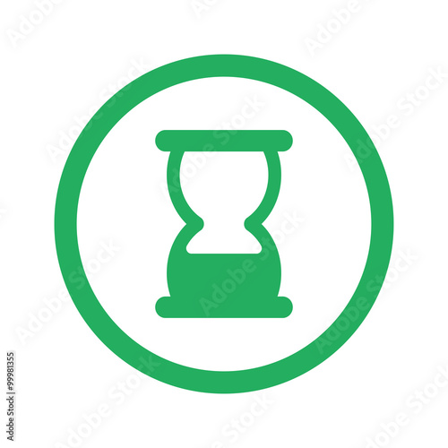 Flat green Hourglass icon and green circle