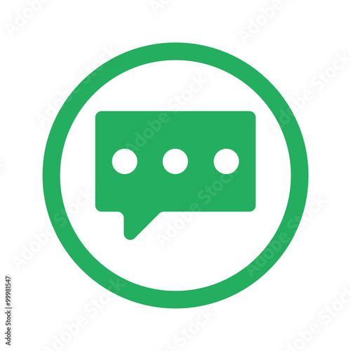 Flat green Message icon and green circle