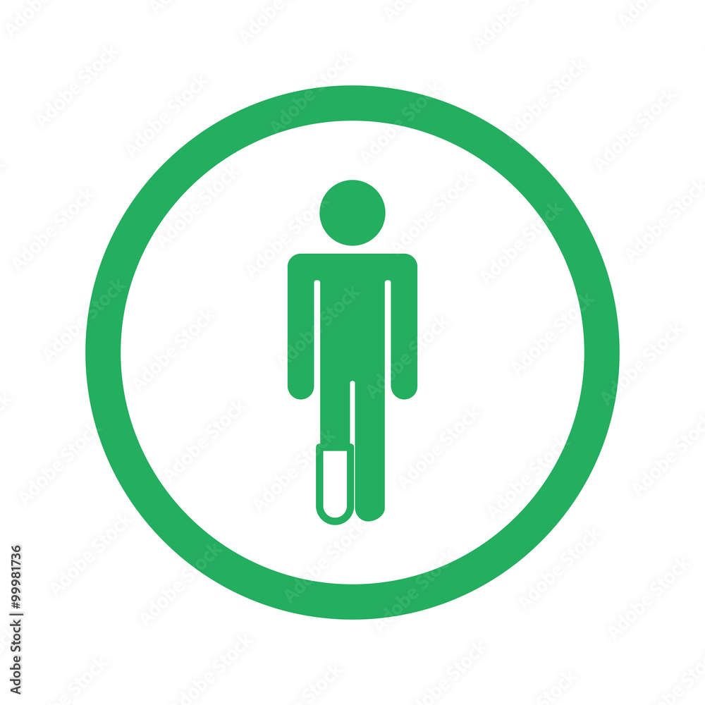 Flat green Foot icon and green circle Flat green Foot icon and green circle