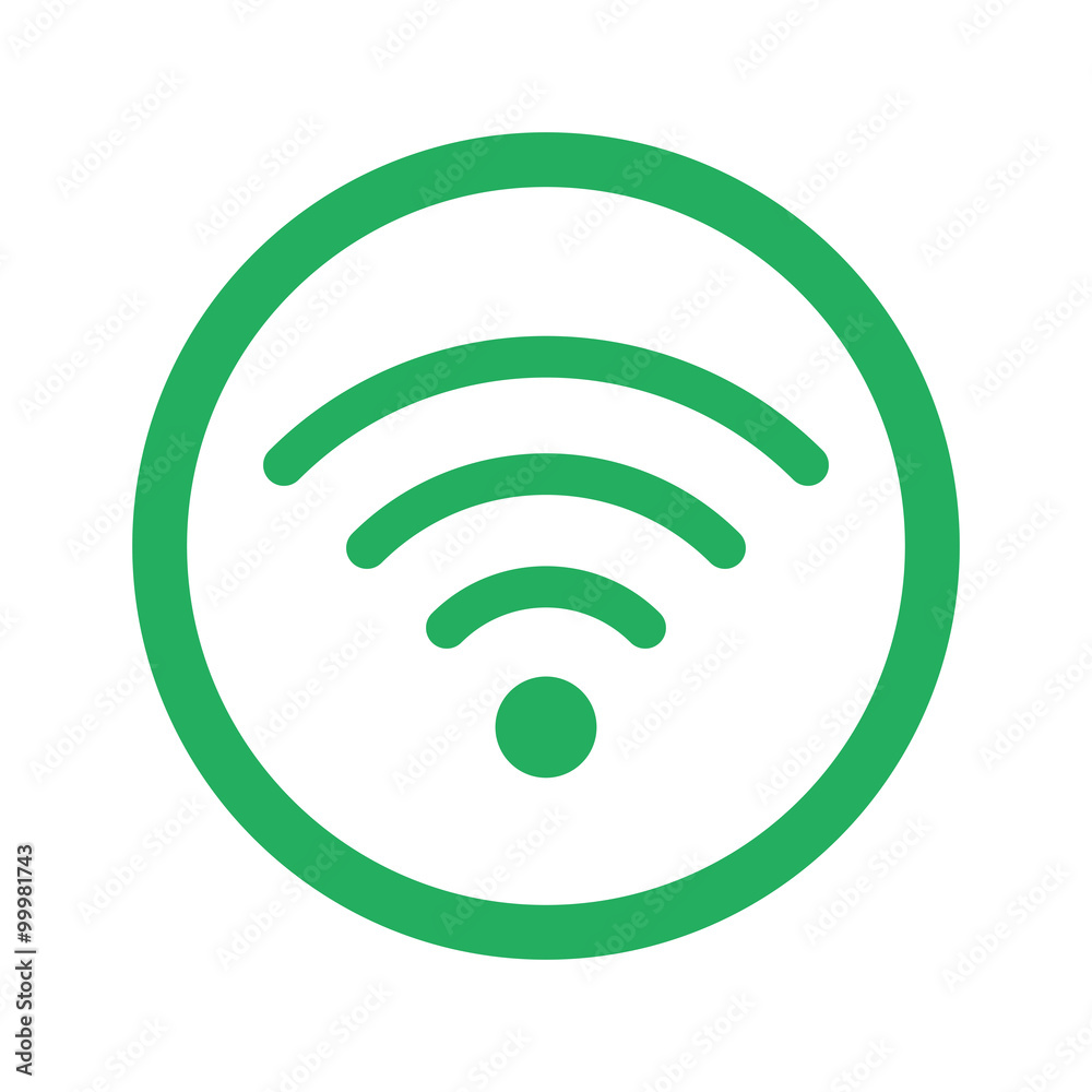 Flat green Wireless icon and green circle Flat green Wireless icon and green circle