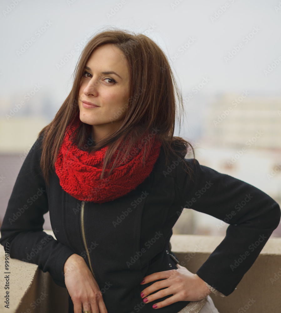 Closeup outdoor portrait of young beautiful woman Closeup outdoor portrait of young beautiful woman