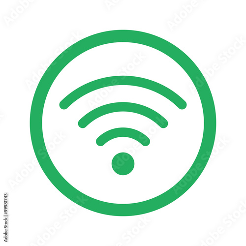 Flat green Wireless icon and green circle