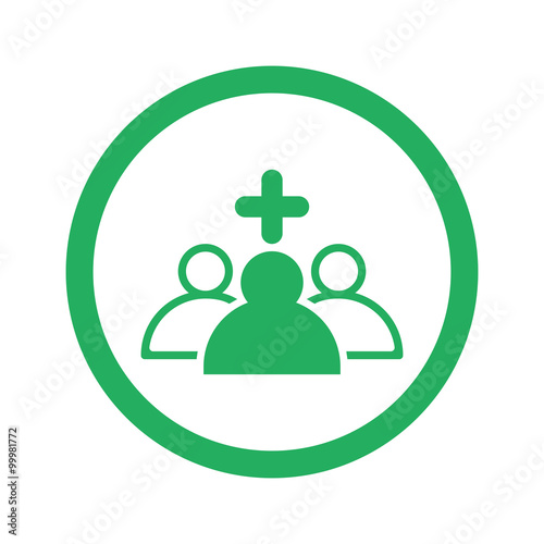 Flat green Medical Team icon and green circle