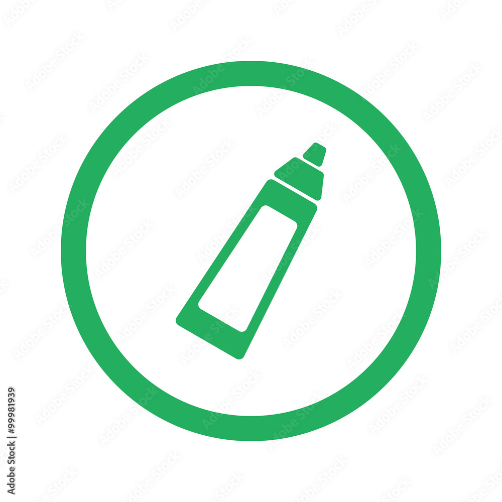 Flat green Baby Bottle icon and green circle Flat green Baby Bottle icon and green circle